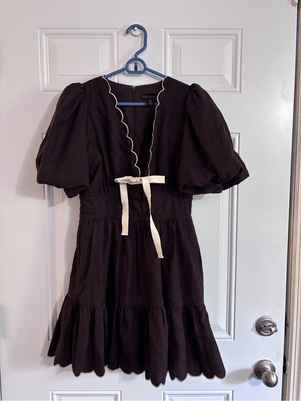House of Harlow 1960 Brown Dress with Ivory Trim